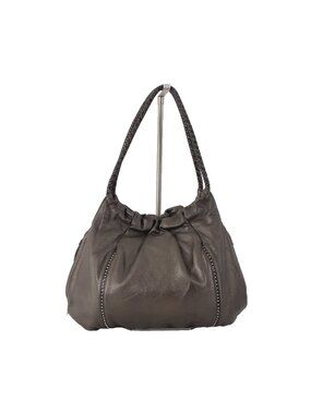 Brighton Purse 12 x 16 x 2 Brown Metallic Silver Studs Double Handles Leather